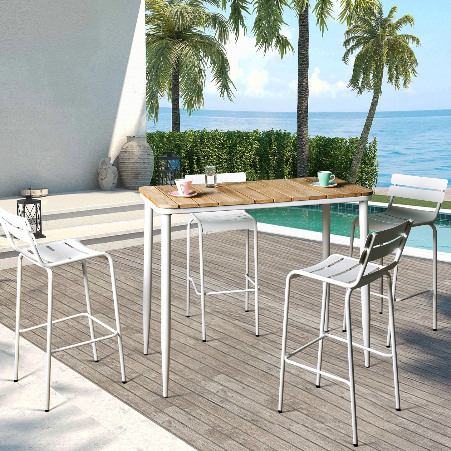 SET OF 2 ,Metal Bar Stools with Backrest Extra Tall Patio Chairs Modern Cafe Chair for Outdoor Indoor Kitchen Dining Stool 29.53inch Seat Height