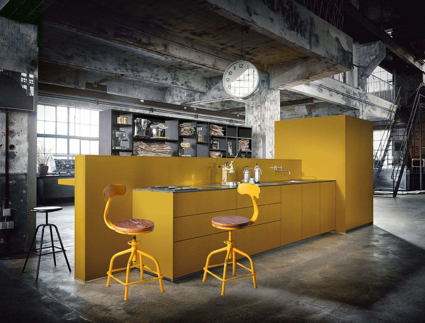 Set of 2,Farmhouse Kitchen Stool, Industrial Counter Stool, Kitchen Deco Round Seat Standard Height Adjustable Swivel Bar Stools with Backrest Indoor House Design Iron Backrest Antique Yellow