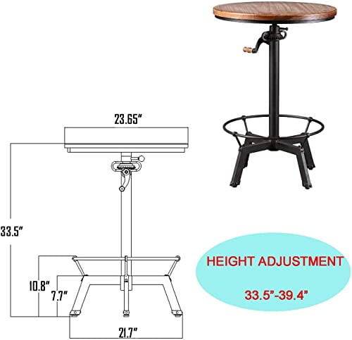 3 Piece Pub Dining Set, Bar Table Set, Modern Round Bar Table and Stools for Kitchen Counter Height Wood Top Bistro for Breakfast Living Room Small Space Restaurant