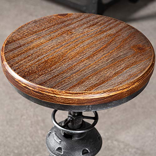 American Antique Industrial Round Bottom Adjustable Height Cafe Coffee Retro Vintage Stylish Water Pipe Design Pub Kitchen Bar Stool