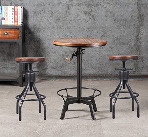 Industrial Bar Stool Adjustable High Top Table Bar Tables LOKKHAN