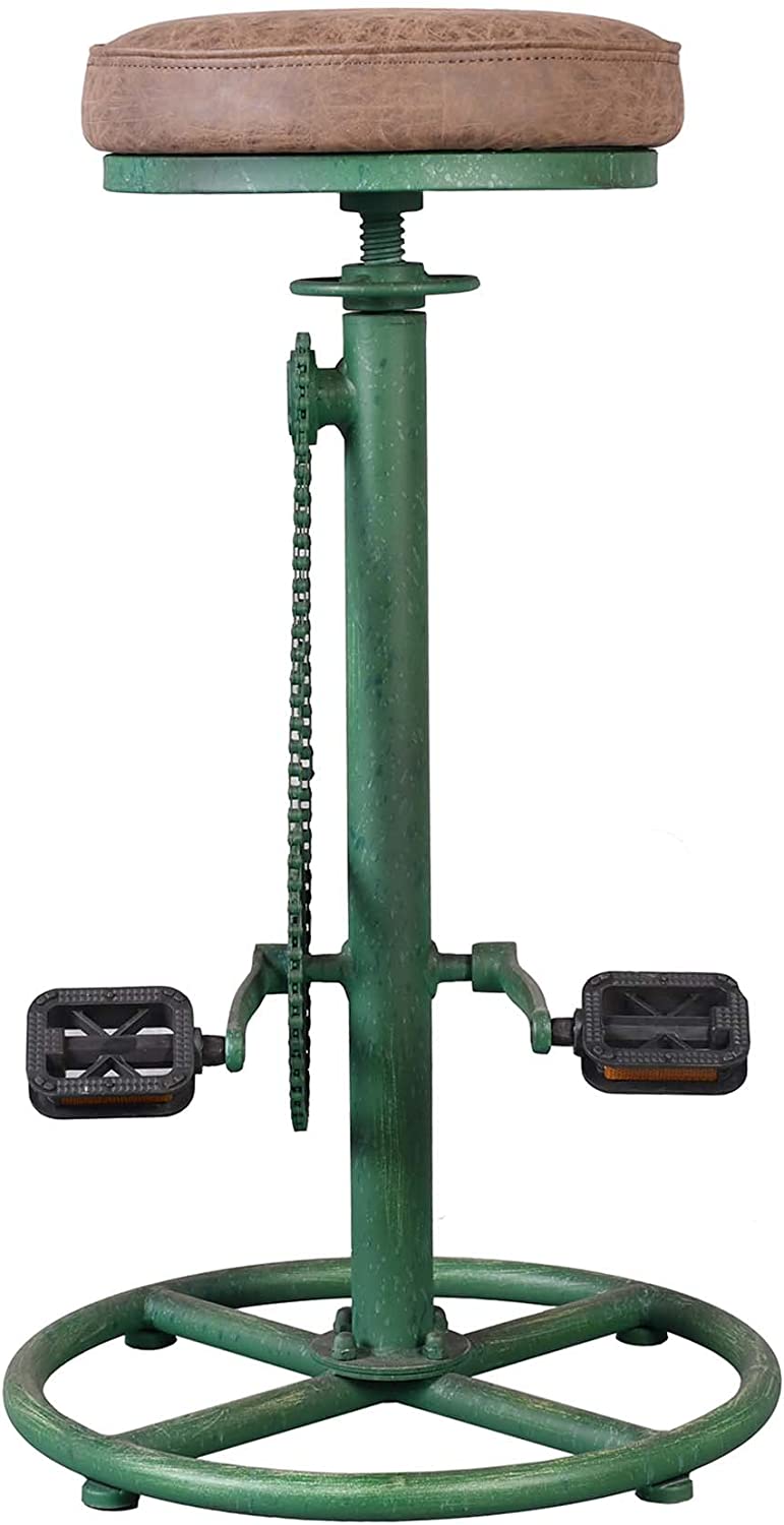 Topower Vintage DIY Bar Stool Bicycle Chain Iron Pedal Retro Industrial Height Adjustable Bicycle Wheel Design bar Chair