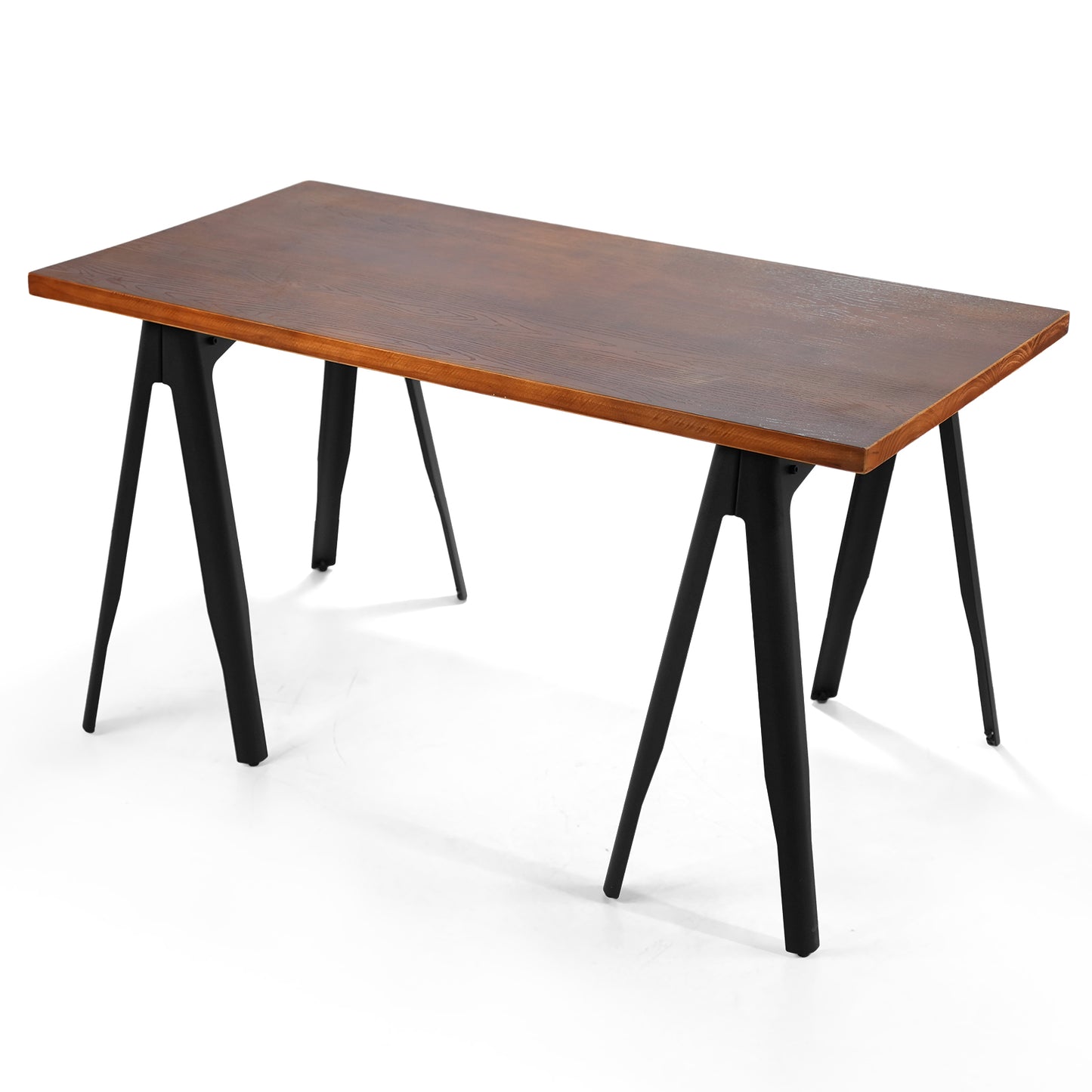 Industrial A-Shaped Table Leg Bar Table Rustic Kitchen Dining Breakfast Desk Farmhouse Office Computer Desk Wooden Top Pub Coffee Table