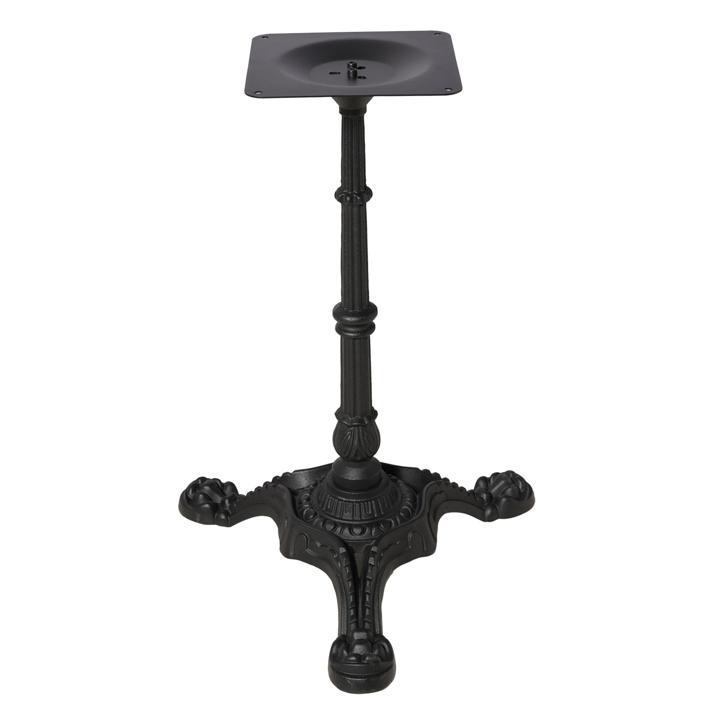 BLACK CAST IRON TABLE BASE, HEAVY DUTY TRIPOD TABLE STAND WITH ORNATE LEGS, 27.95" H, 200KG LOAD CAPACITY, FOR BISTRO BAR DINING TABLES