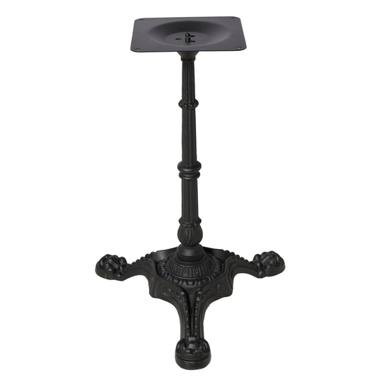 BLACK CAST IRON TABLE BASE, HEAVY DUTY TRIPOD TABLE STAND WITH ORNATE LEGS, 27.95" H, 200KG LOAD CAPACITY, FOR BISTRO BAR DINING TABLES