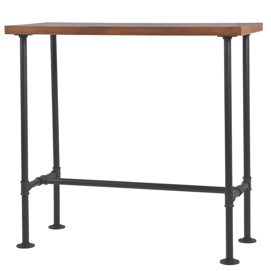 Industrial 41.3inch Height Bar Table Vintage Pipe Design Bistro Table Rustic Kitchen Dining Breakfast Desk Farmhouse Office Computer Desk Wooden Top Pub Coffee Table(Desktop:43.3"*19.7")