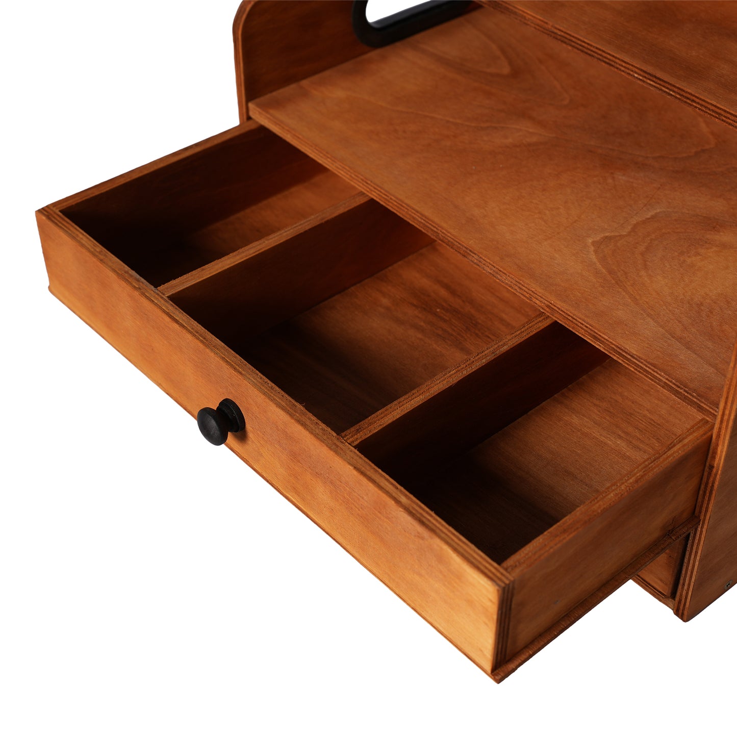 Rustic Wooden Coffee Station Organizer with 2 Drawers, 2-Tier Countertop Storage Rack for Coffee Bar, Syrups, K-Cups & Kitchen Essentials, 14.4" W x 8.8" D x 10.7" H