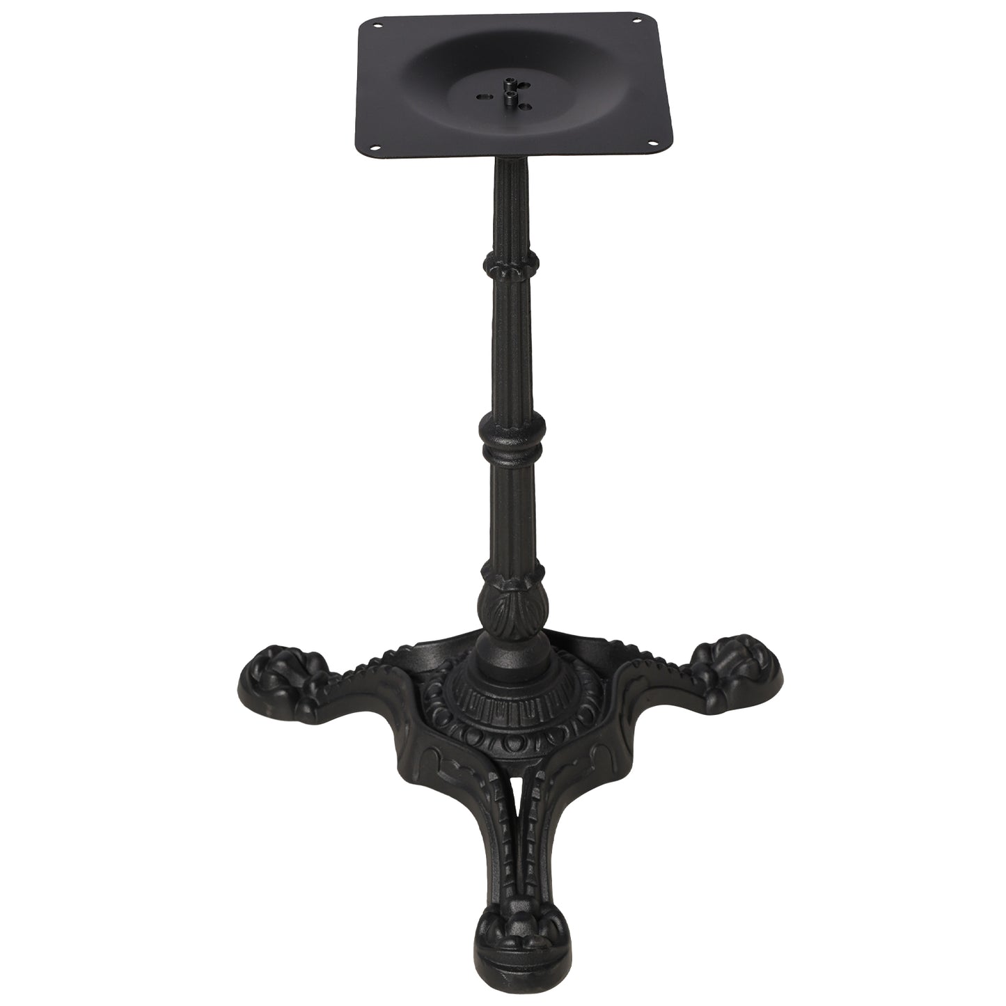 BLACK CAST IRON TABLE BASE, HEAVY DUTY TRIPOD TABLE STAND WITH ORNATE LEGS, 27.95" H, 200KG LOAD CAPACITY, FOR BISTRO BAR DINING TABLES