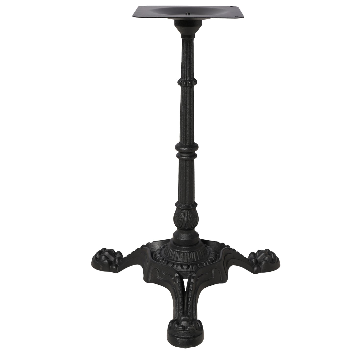 BLACK CAST IRON TABLE BASE, HEAVY DUTY TRIPOD TABLE STAND WITH ORNATE LEGS, 27.95" H, 200KG LOAD CAPACITY, FOR BISTRO BAR DINING TABLES