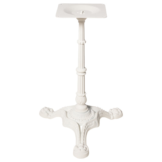 WHITE CAST IRON TABLE BASE, HEAVY DUTY TRIPOD TABLE STAND WITH ORNATE LEGS, 27.95" H, 200KG LOAD CAPACITY, FOR BISTRO BAR DINING TABLES