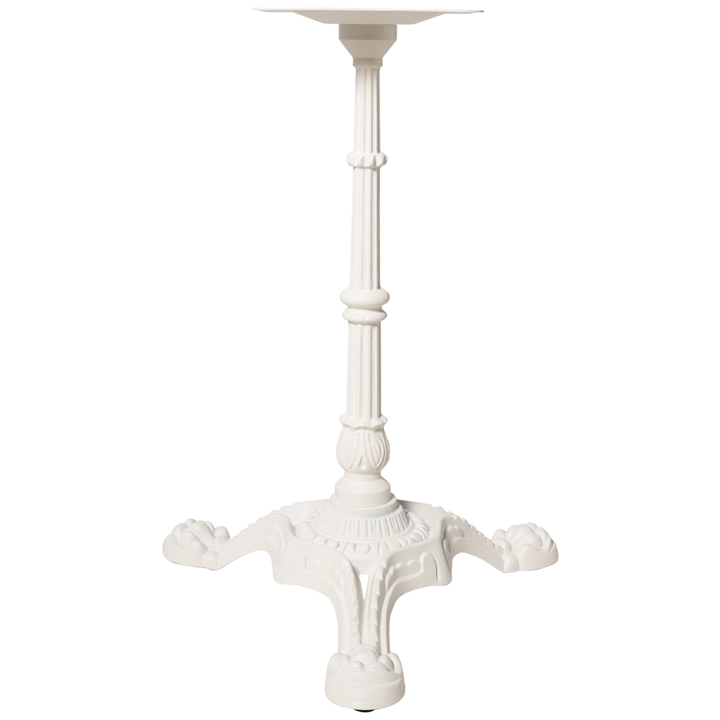 WHITE CAST IRON TABLE BASE, HEAVY DUTY TRIPOD TABLE STAND WITH ORNATE LEGS, 27.95" H, 200KG LOAD CAPACITY, FOR BISTRO BAR DINING TABLES