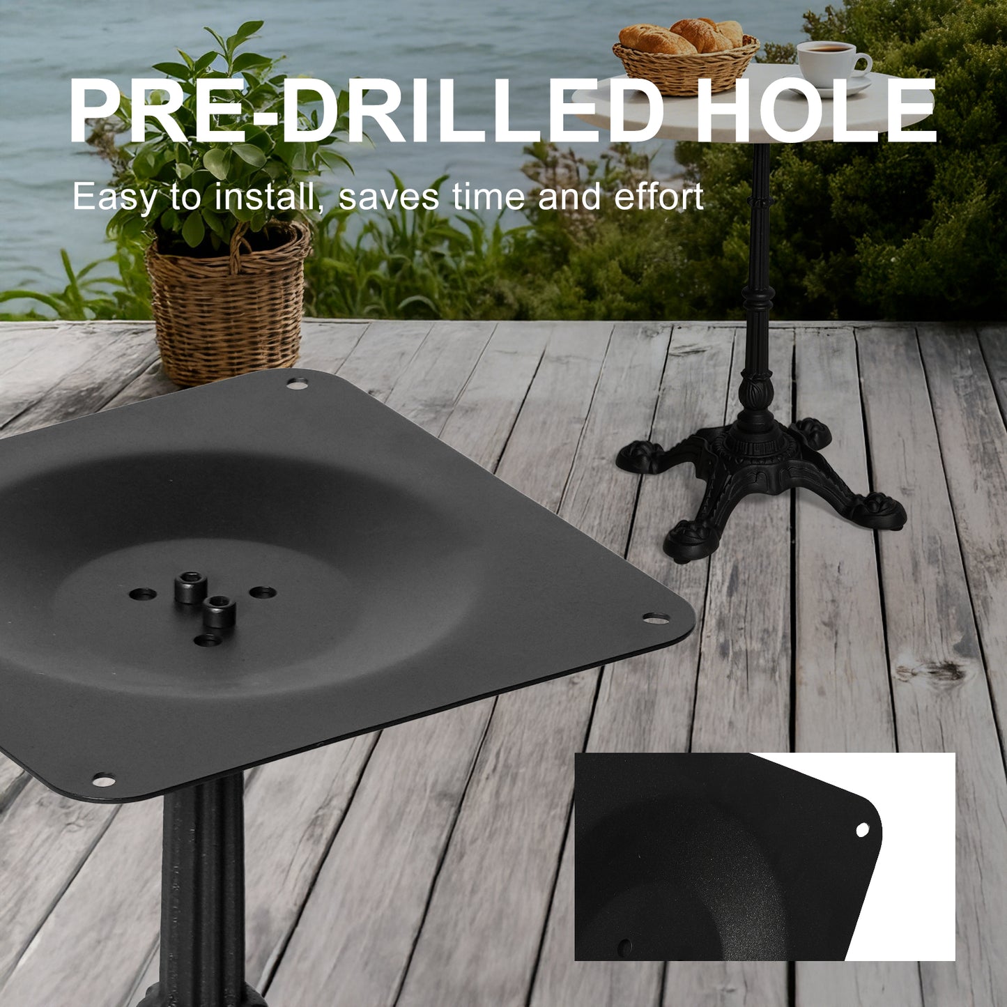 H27.95 Cast Iron Table Base with 4 tiger claw feet, Table Leg Black