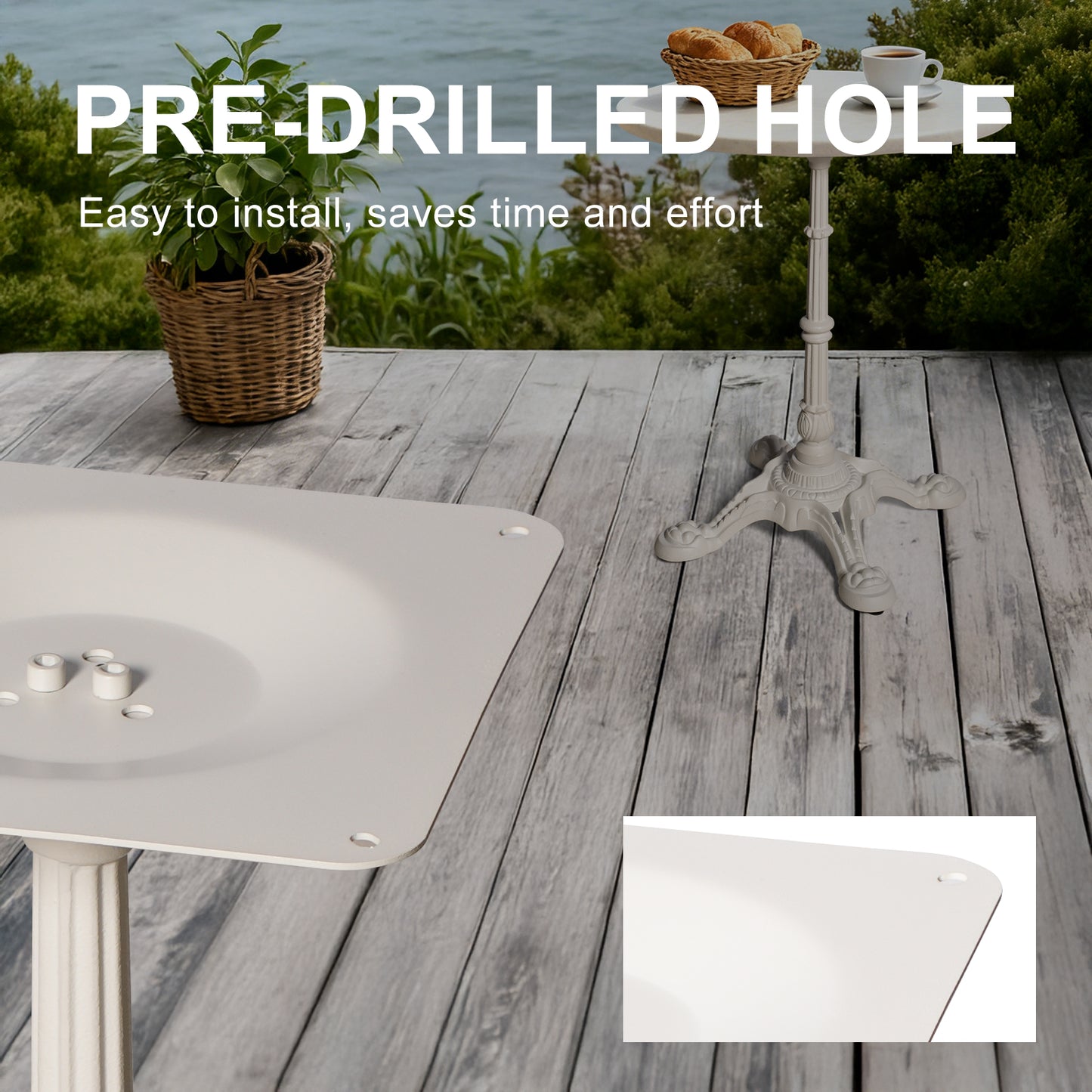 H27.95 Cast Iron Table Base with 4 tiger claw feet, Table Leg White