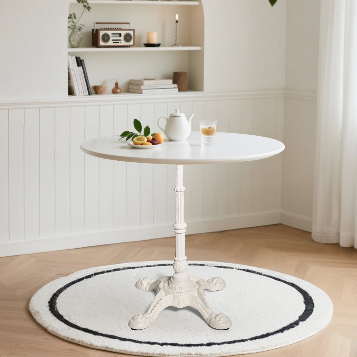 H27.95 Cast Iron Table Base with 4 tiger claw feet, Table Leg White