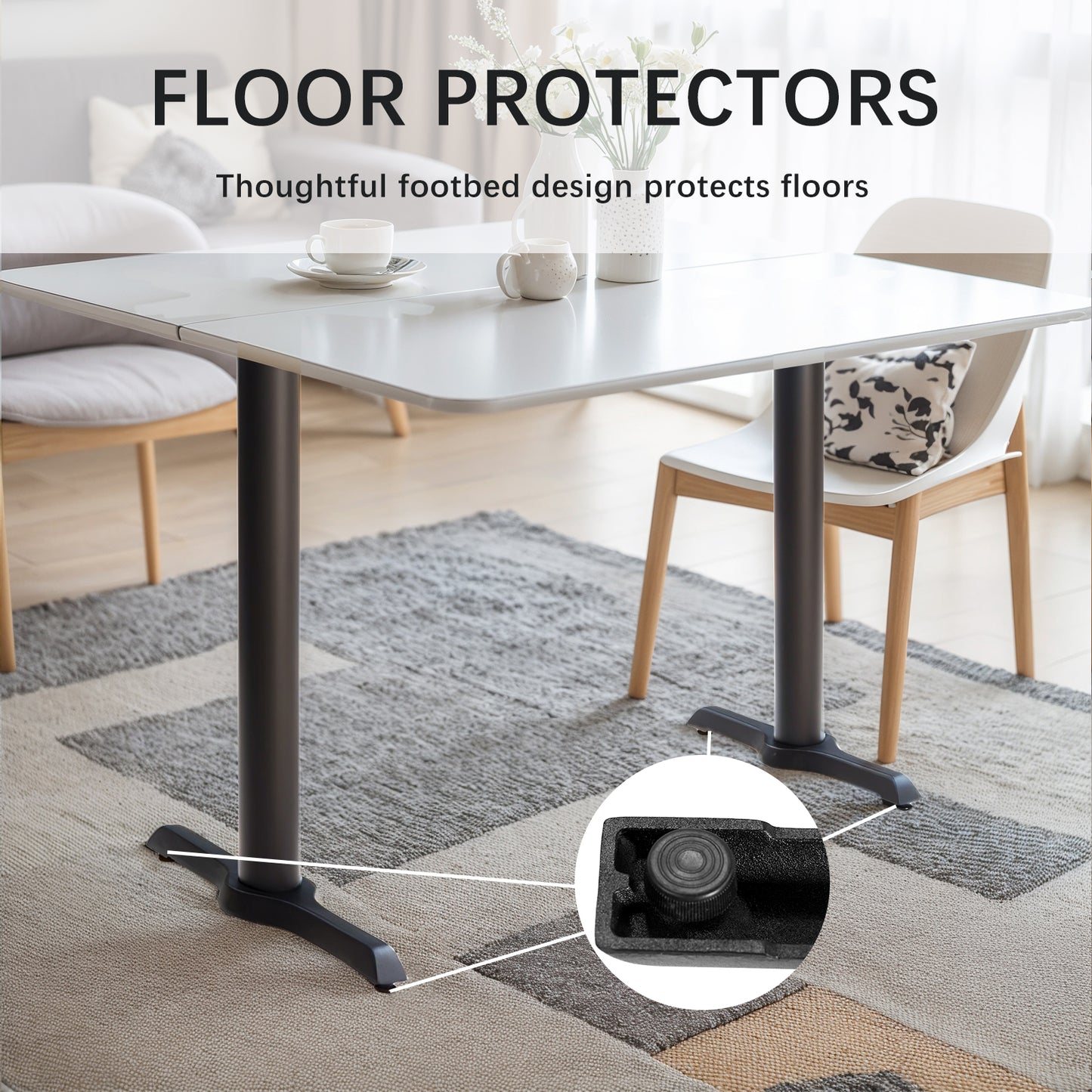 Set of 2,H27.7 Cast Iron Table Base with "I" type table feet , Table Leg Black