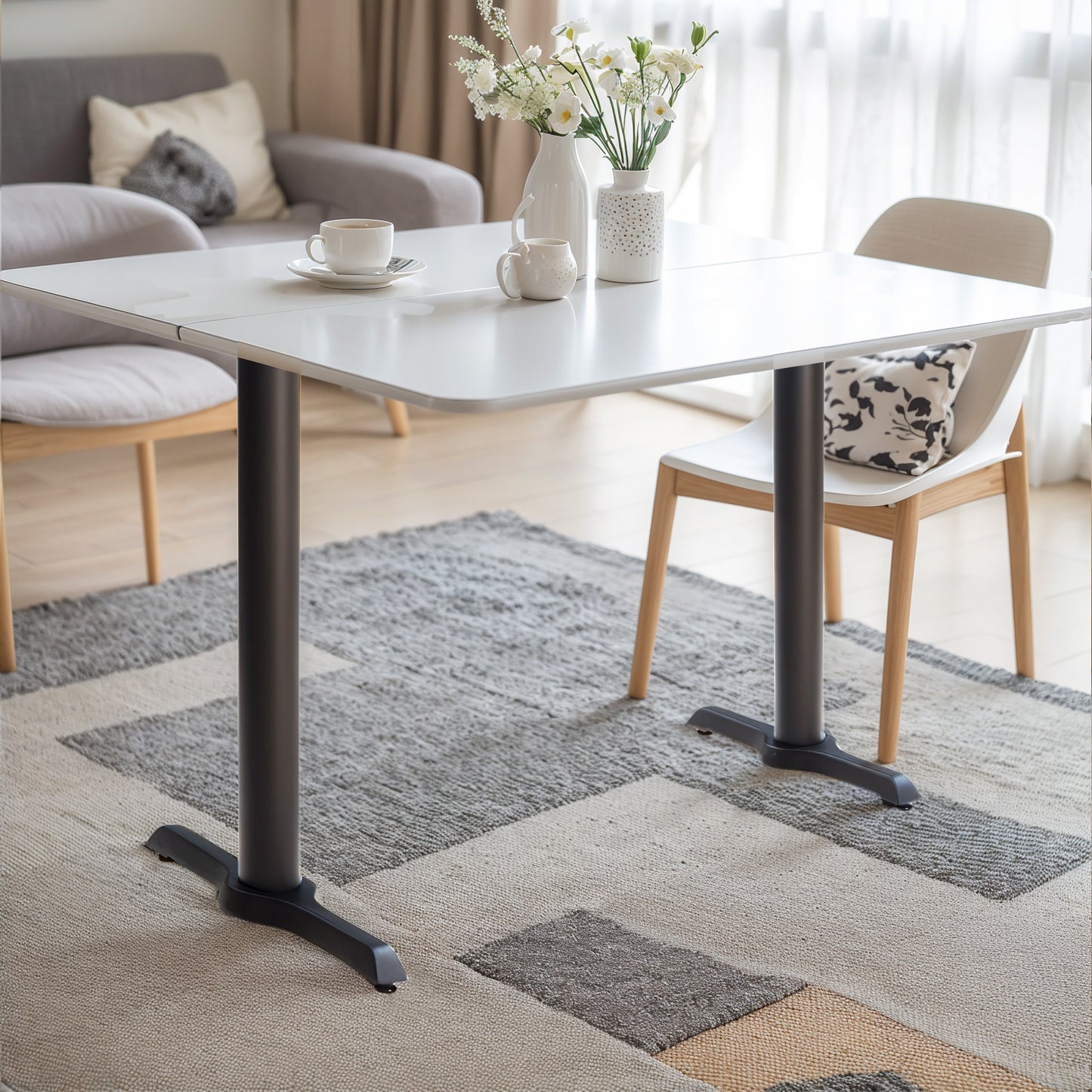 Set of 2,H27.7 Cast Iron Table Base with "I" type table feet , Table Leg Black