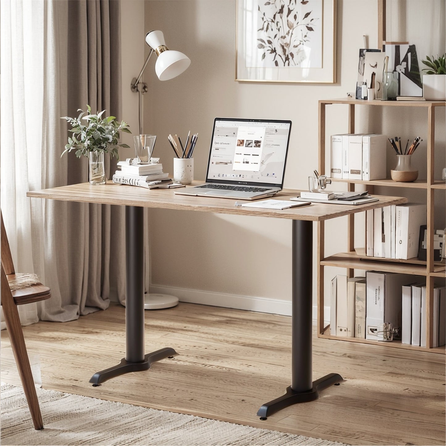 Set of 2,H27.7 Cast Iron Table Base with "I" type table feet , Table Leg Black