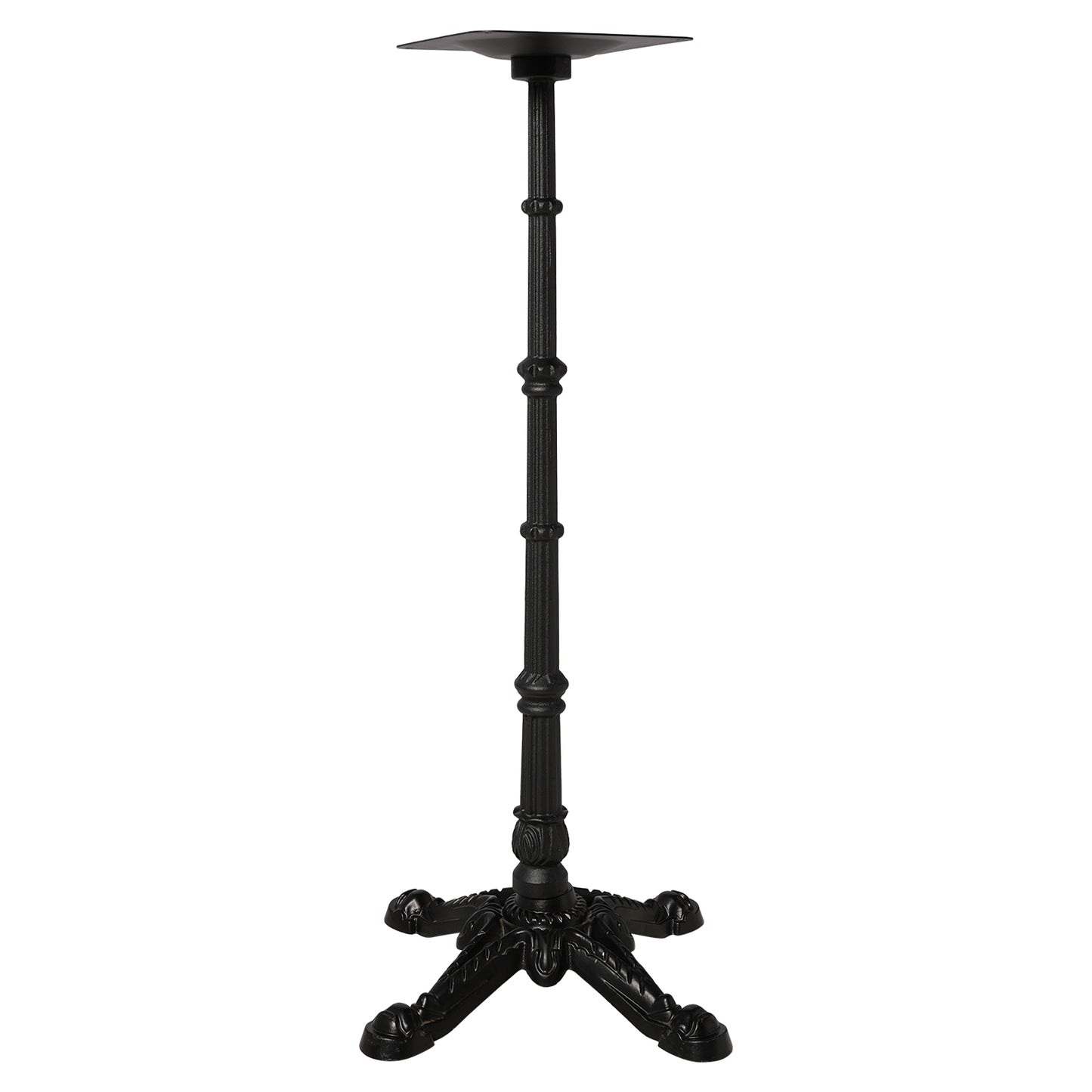 41.3" Height Cast Iron Table Base, Vintage Ornate 4-Feet Bar Height Table Leg with 9.84" Square Top Plate, 20.5" Wide Base, Black Powder Coated Table Stand for Indoor Outdoor Bistro, Patio, Restaurant