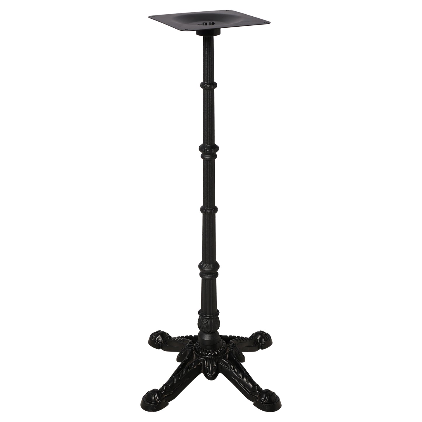41.3" Height Cast Iron Table Base, Vintage Ornate 4-Feet Bar Height Table Leg with 9.84" Square Top Plate, 20.5" Wide Base, Black Powder Coated Table Stand for Indoor Outdoor Bistro, Patio, Restaurant