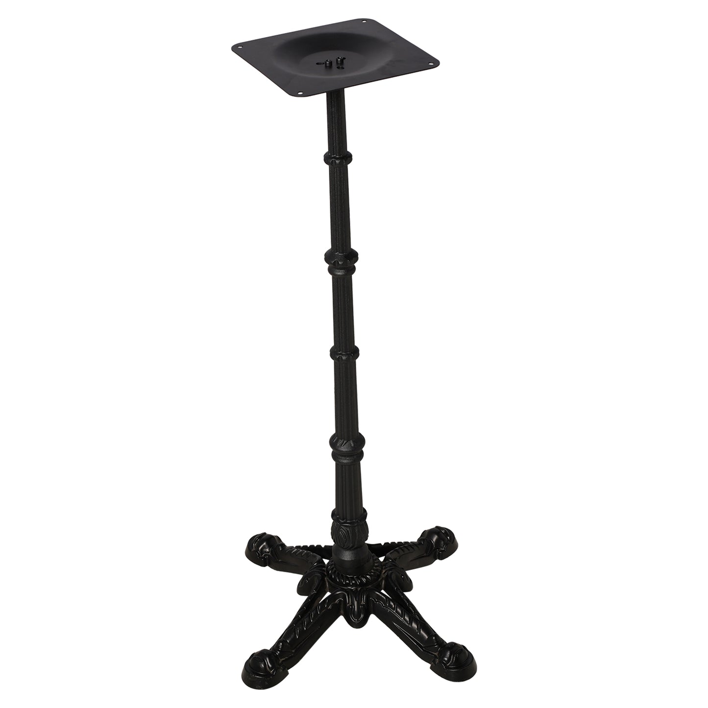 41.3" Height Cast Iron Table Base, Vintage Ornate 4-Feet Bar Height Table Leg with 9.84" Square Top Plate, 20.5" Wide Base, Black Powder Coated Table Stand for Indoor Outdoor Bistro, Patio, Restaurant