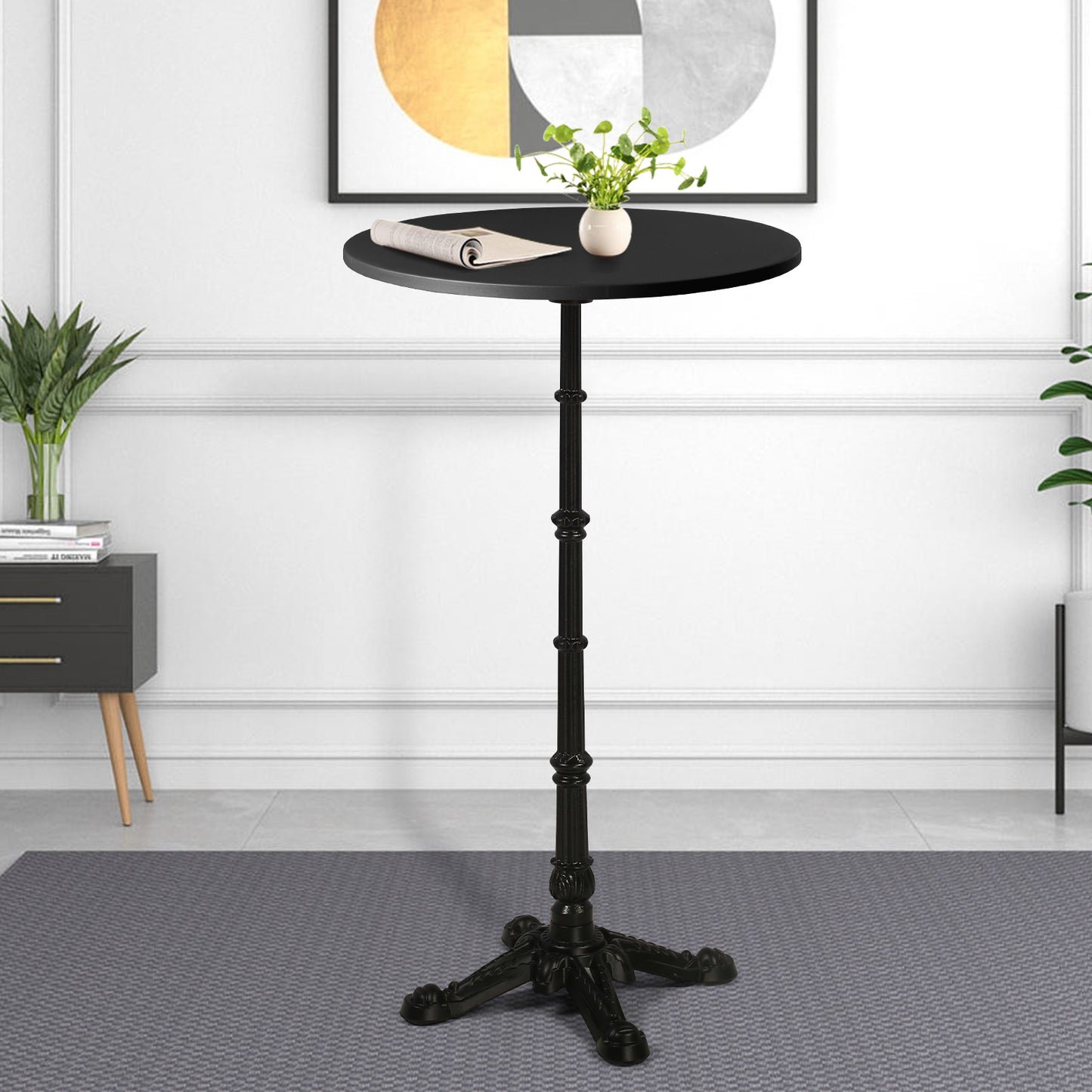 H41.7 Cast Iron Table Base with 4 tiger claw feet, Table Leg Black