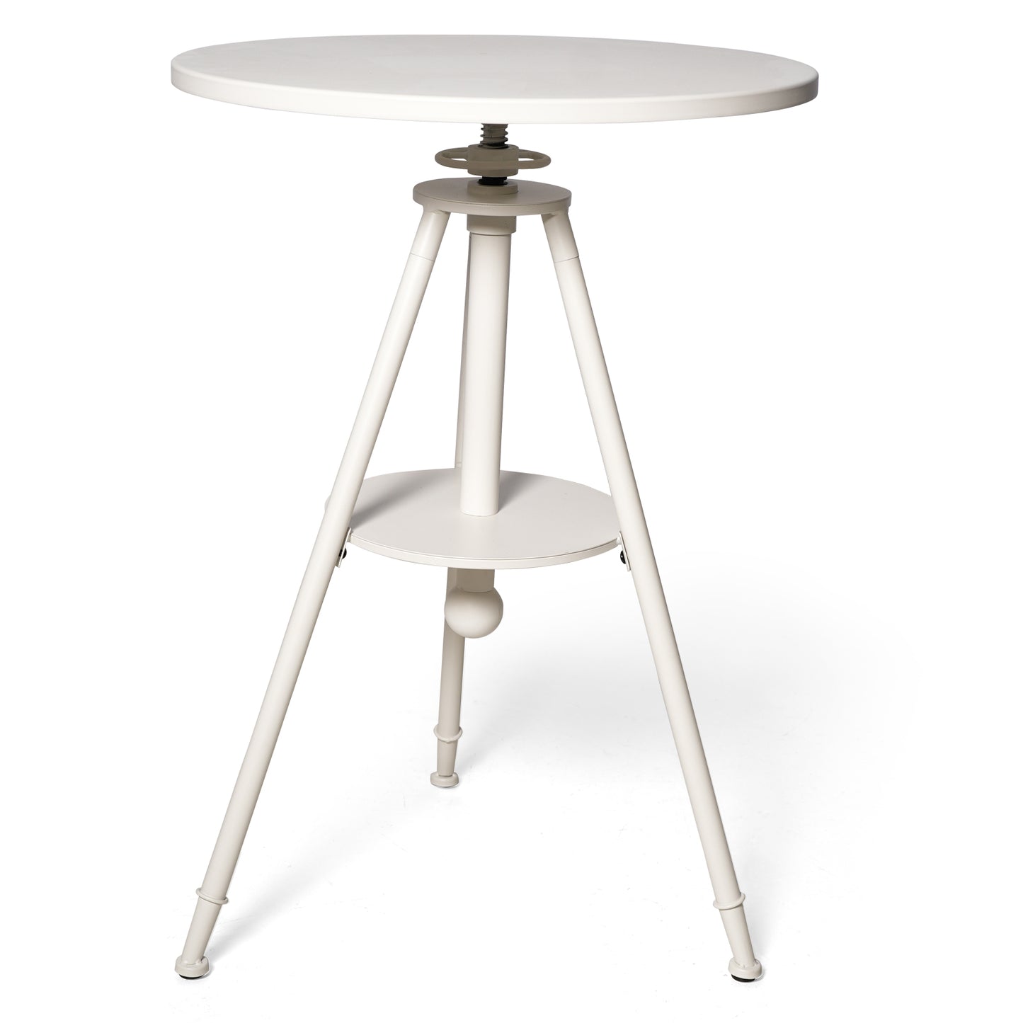 Industrial Bistro Table Vintage Cafe Table Farmhouse Round Dining Table for Kitchen Rustic Side Table Swivel Metal Top 32.28-39.37inch Height Adjustable