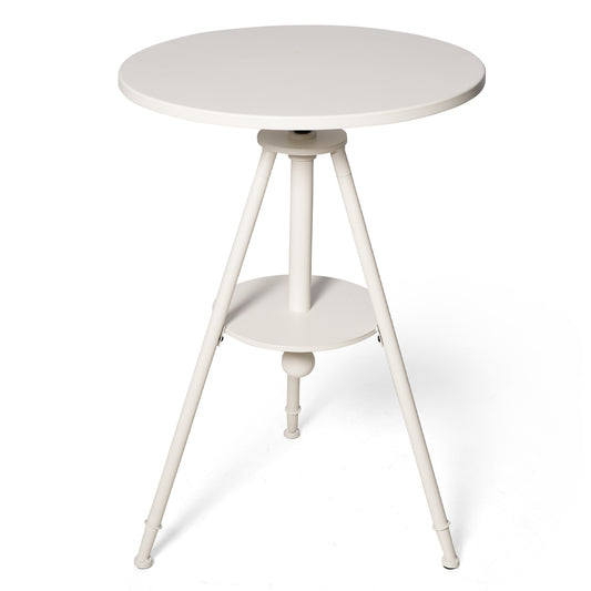 Industrial Bistro Table Vintage Cafe Table Farmhouse Round Dining Table for Kitchen Rustic Side Table Swivel Metal Top 32.28-39.37inch Height Adjustable