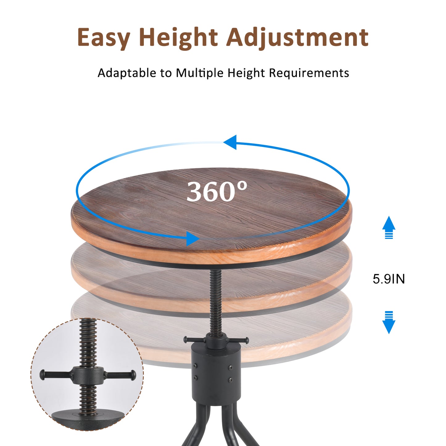 Set OF 3,Industrial Bar Table  Person Rustic Bistro Table with Chairs Vintage Cafe Table Set Farmhouse Breakfast Table Set