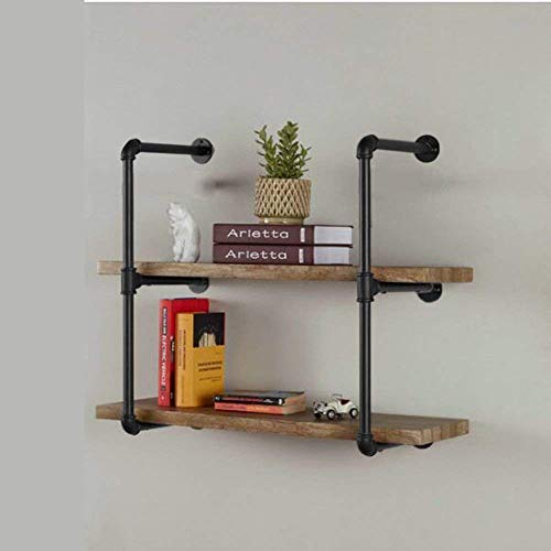 DIY Industrial Black Pipe Bookshelf Wall Ceiling Mounted Open Bookshelf Parts Bracket Kit DIY Project  Plank not Included