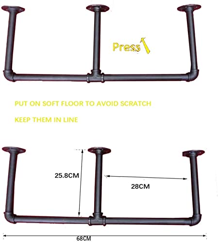 DIY Industrial Black Pipe Bookshelf Wall Ceiling Mounted Open Bookshelf Parts Bracket Kit DIY Project  Plank not Included