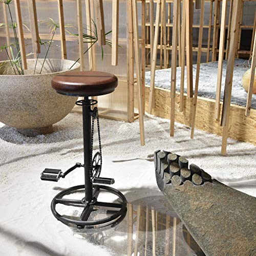 bar stools with bike pedals Vintage DIY Bar Stool Bicycle Chain Iron Pedal Retro Industrial Height – TOPOWERLIVING