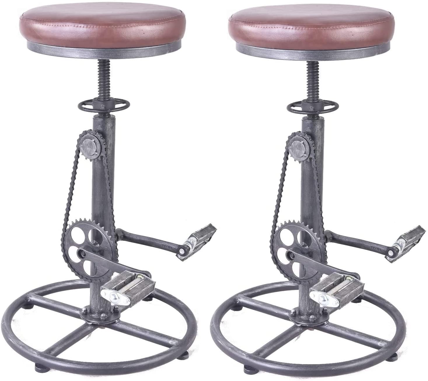 pedal stool Vintage DIY Bar Stool Bicycle Chain Iron Pedal Retro Industrial Height – TOPOWERLIVING