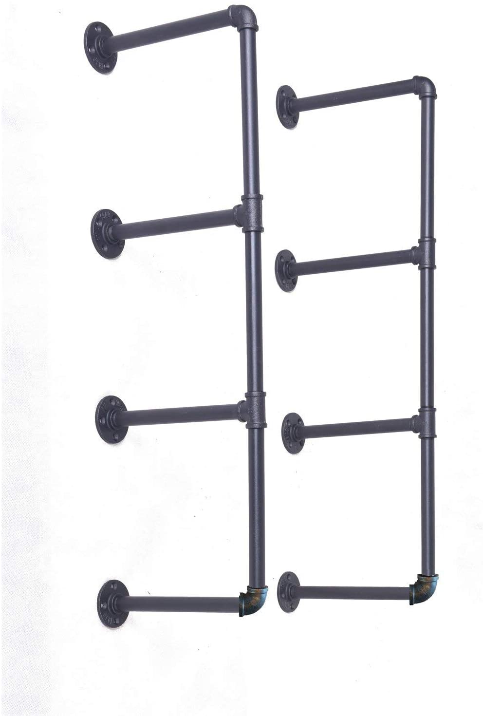 DIY Industrial Black Pipe Bookshelf Wall Ceiling Mounted Open Bookshelf Parts Bracket Kit DIY Project  Plank not Included