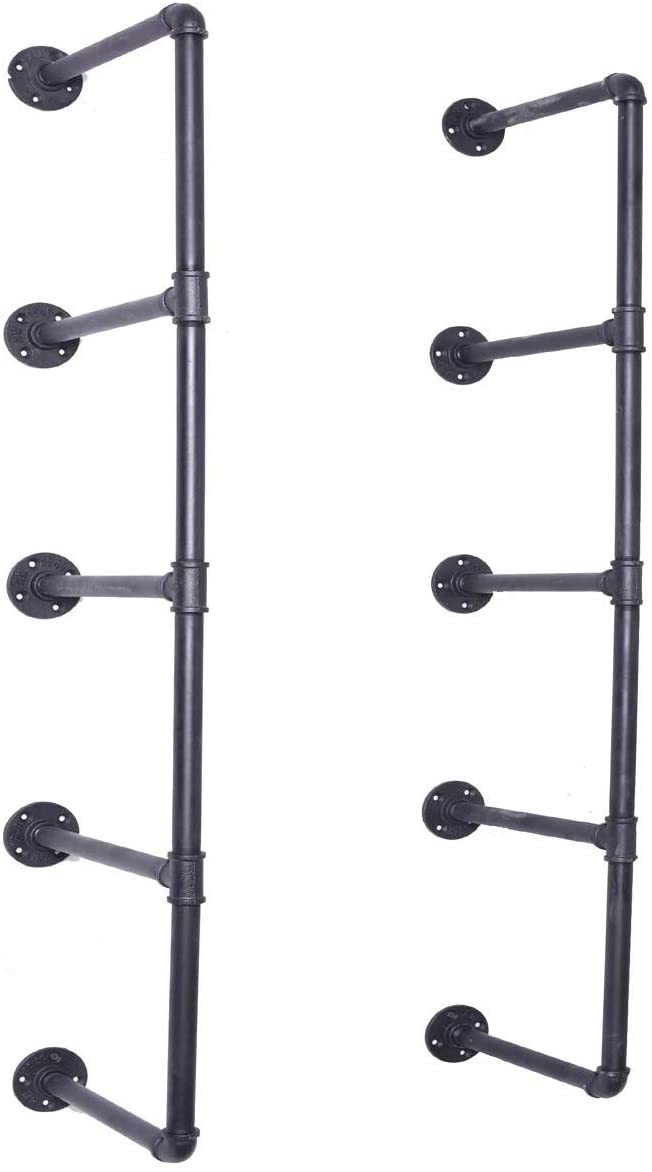 DIY Industrial Black Pipe Bookshelf Wall Ceiling Mounted Open Bookshelf Parts Bracket Kit DIY Project  Plank not Included