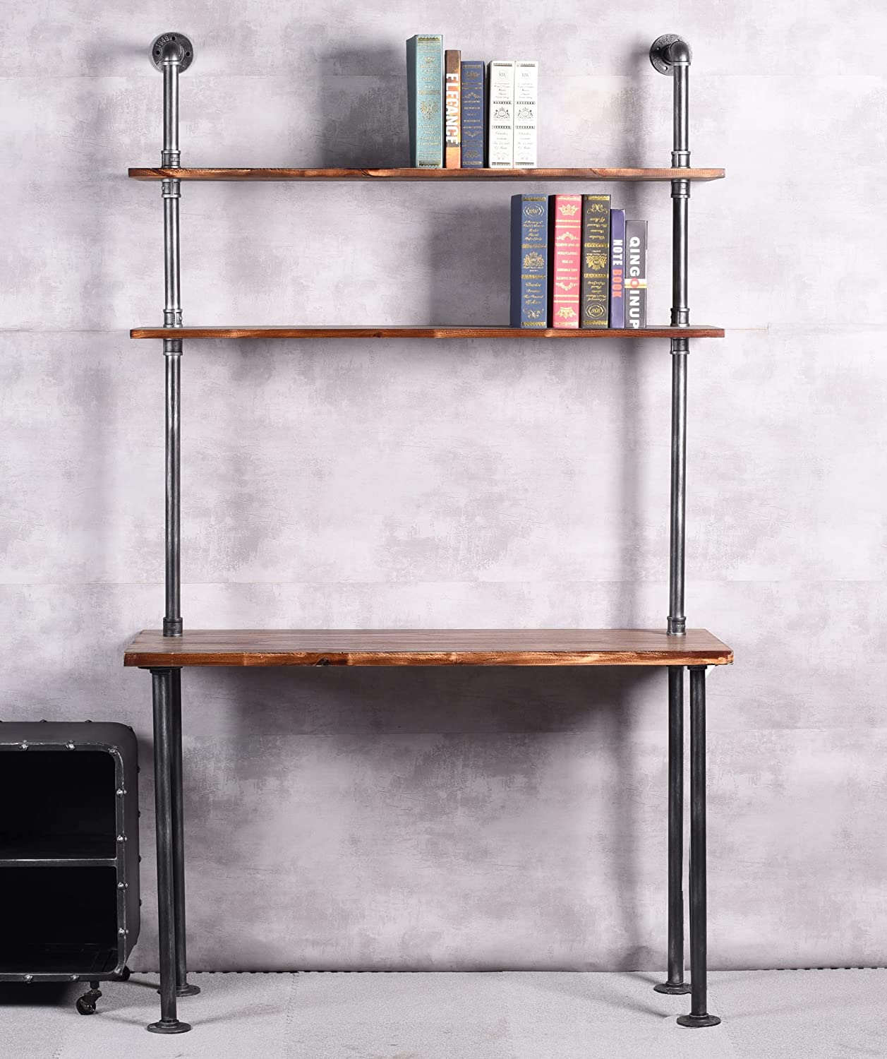 Industrial desk with shelves online